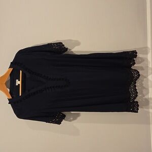 Navy mini dress with fabulous detail